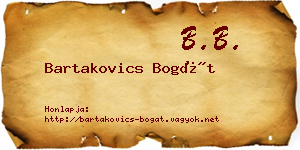 Bartakovics Bogát névjegykártya